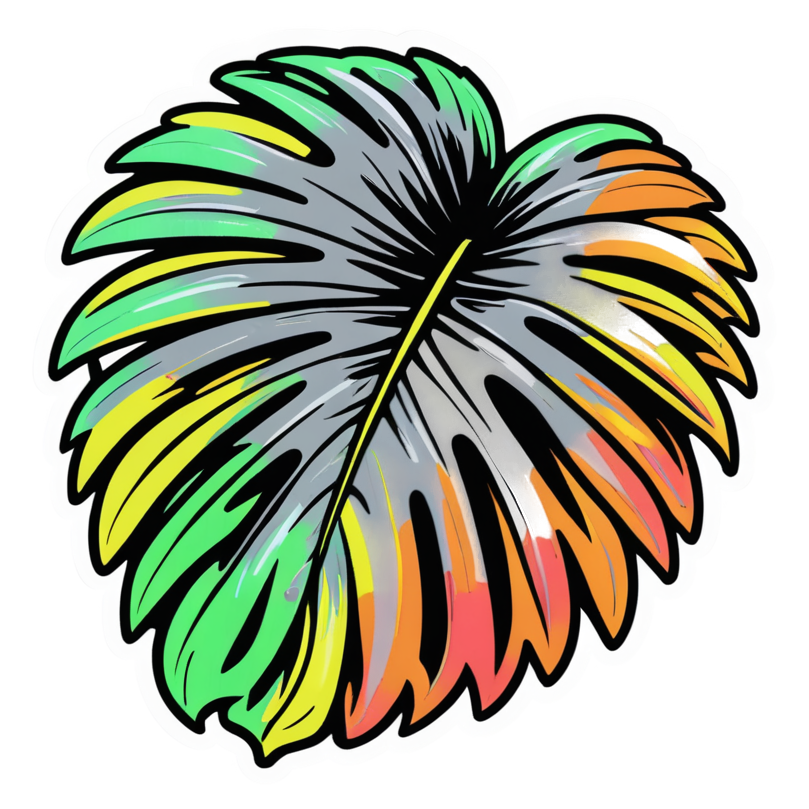 Palm Leaf (neon) — plant stickers