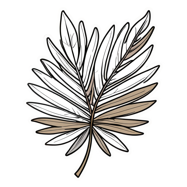 Palm Leaf (retro) — plant stickers
