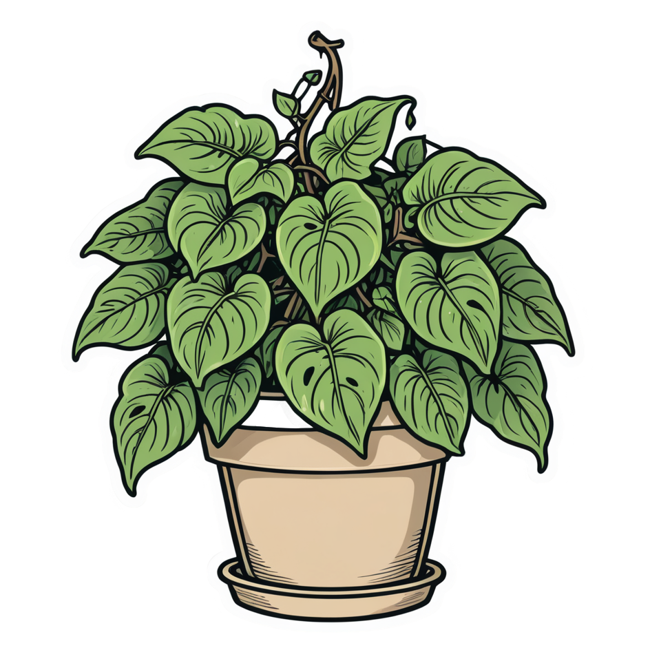 Hanging Pothos (tattoo) — plant stickers
