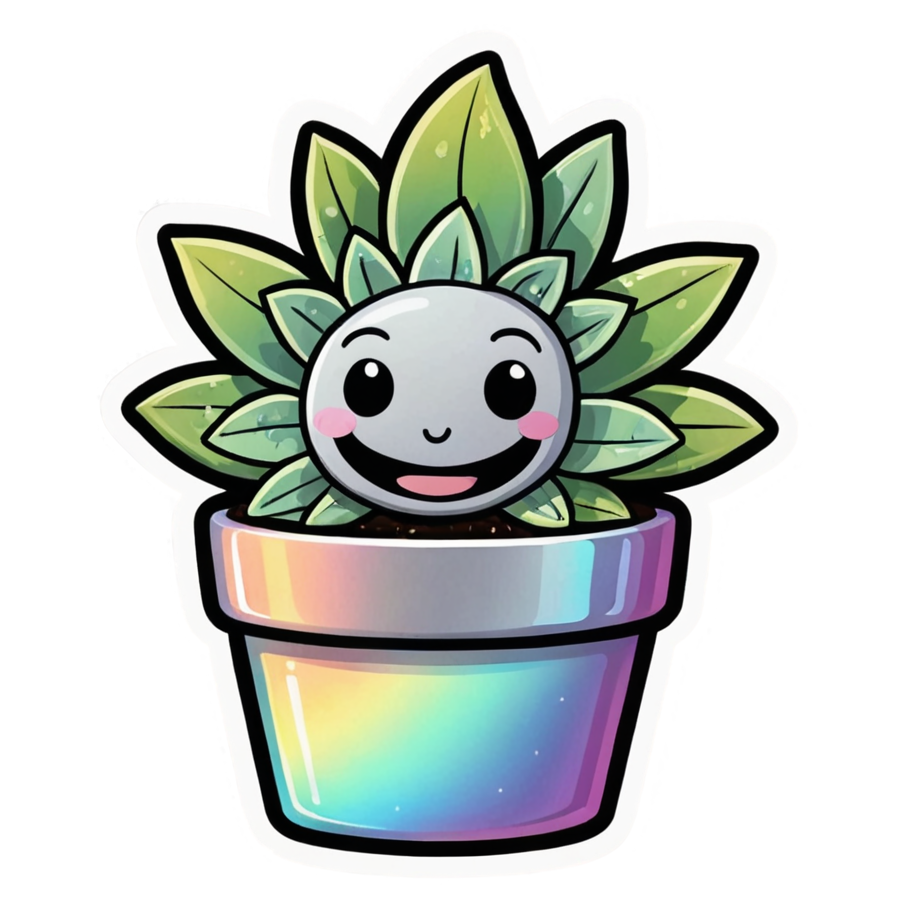 Potted Succulent (holographic) — plant stickers