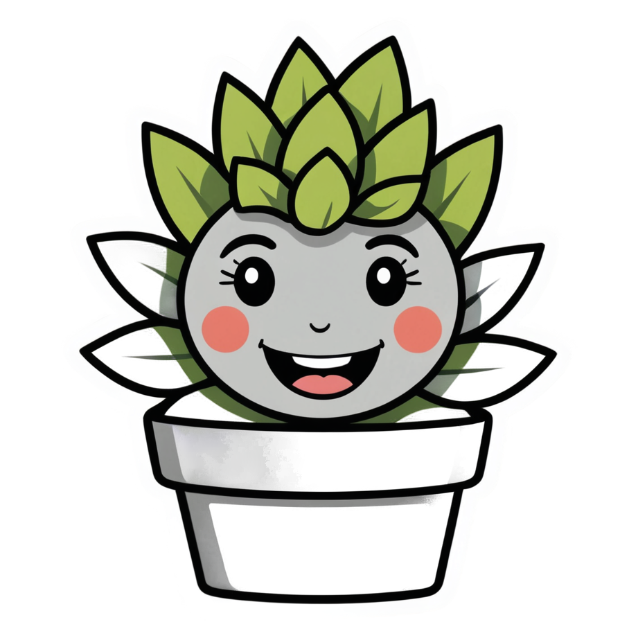 Potted Succulent (papercut) — plant stickers