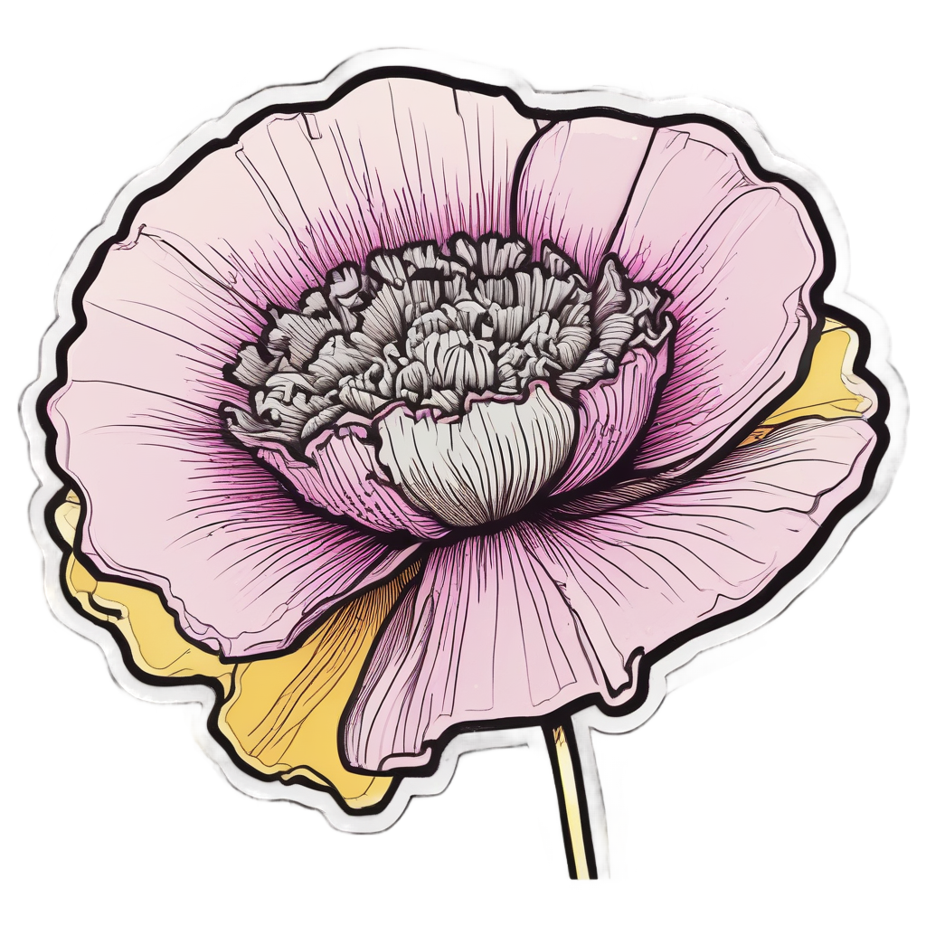 Playful Poppy Jumping — wildflowers stickers