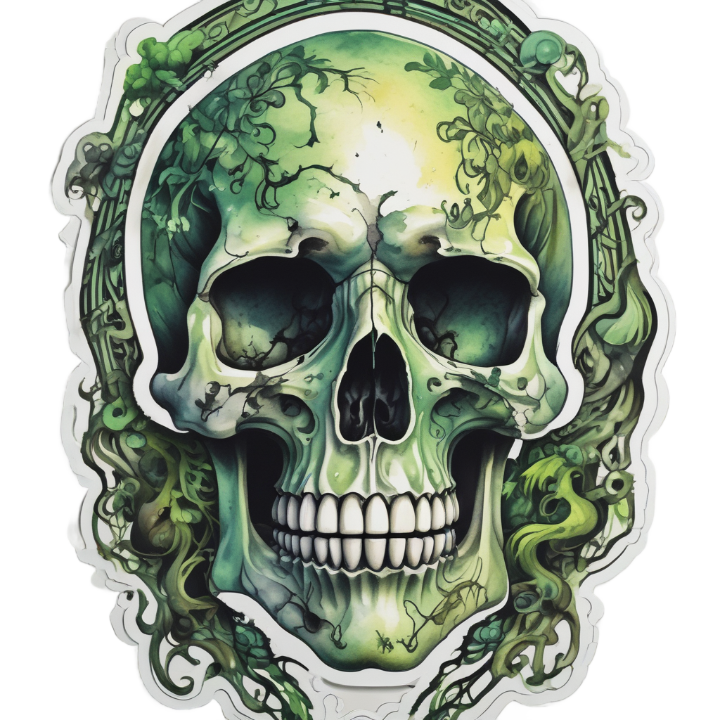 Poison Ivy Skull — floral skull stickers