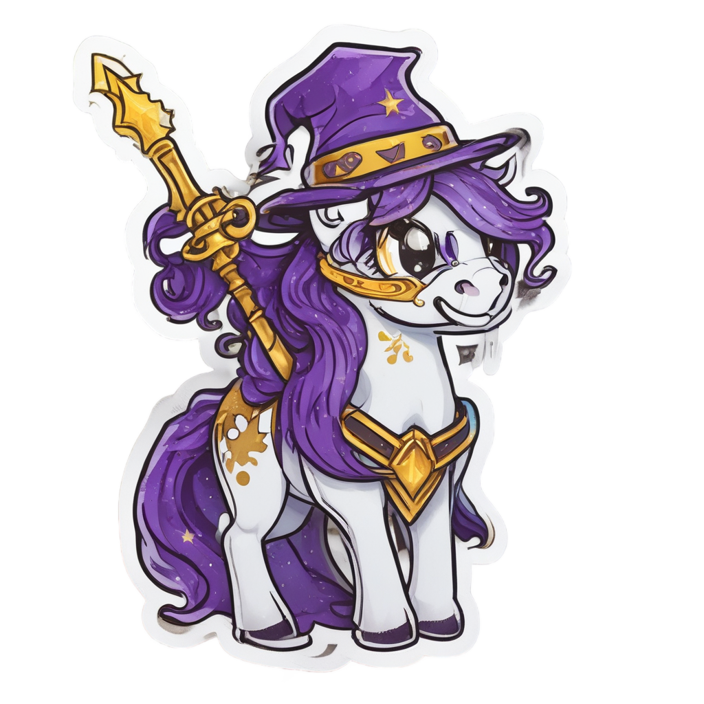 Pony Dressed as Wizard — spooky stickers