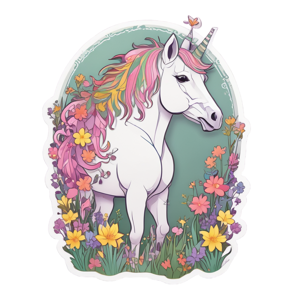 Pony in Papercut Flower Crown — horses stickers