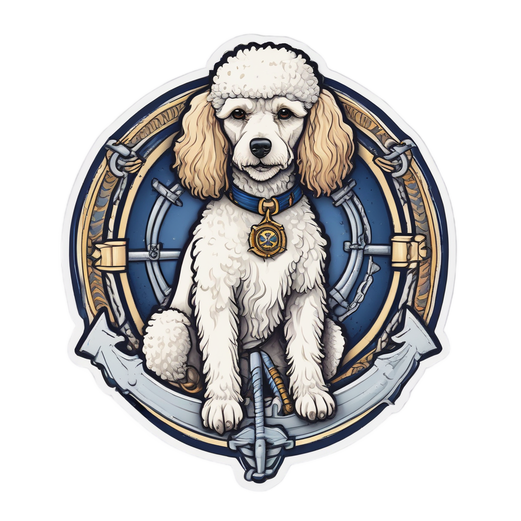 Poodle Anchor Compass — dogs stickers