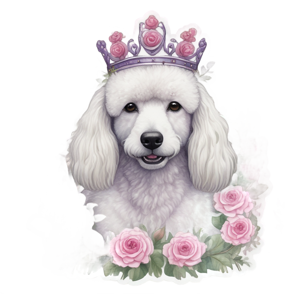 Poodle with Flower Crown — dogs stickers