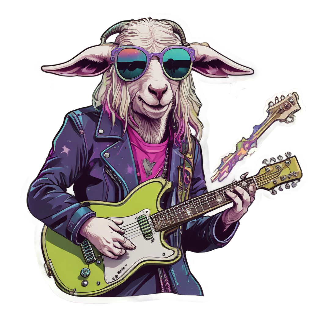 Pop Star Goat Rocker — farm animals stickers