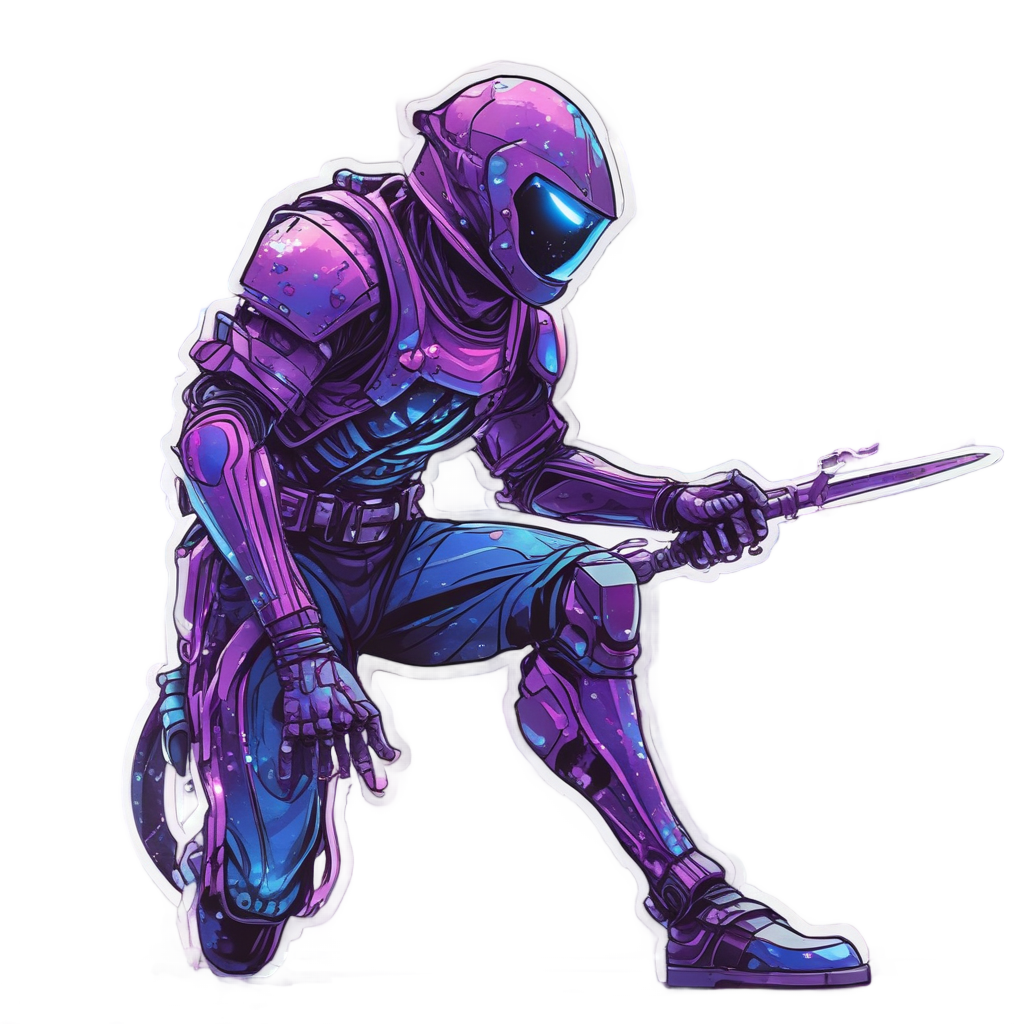 Poppy Cyberpunk Ninja — wildflowers stickers