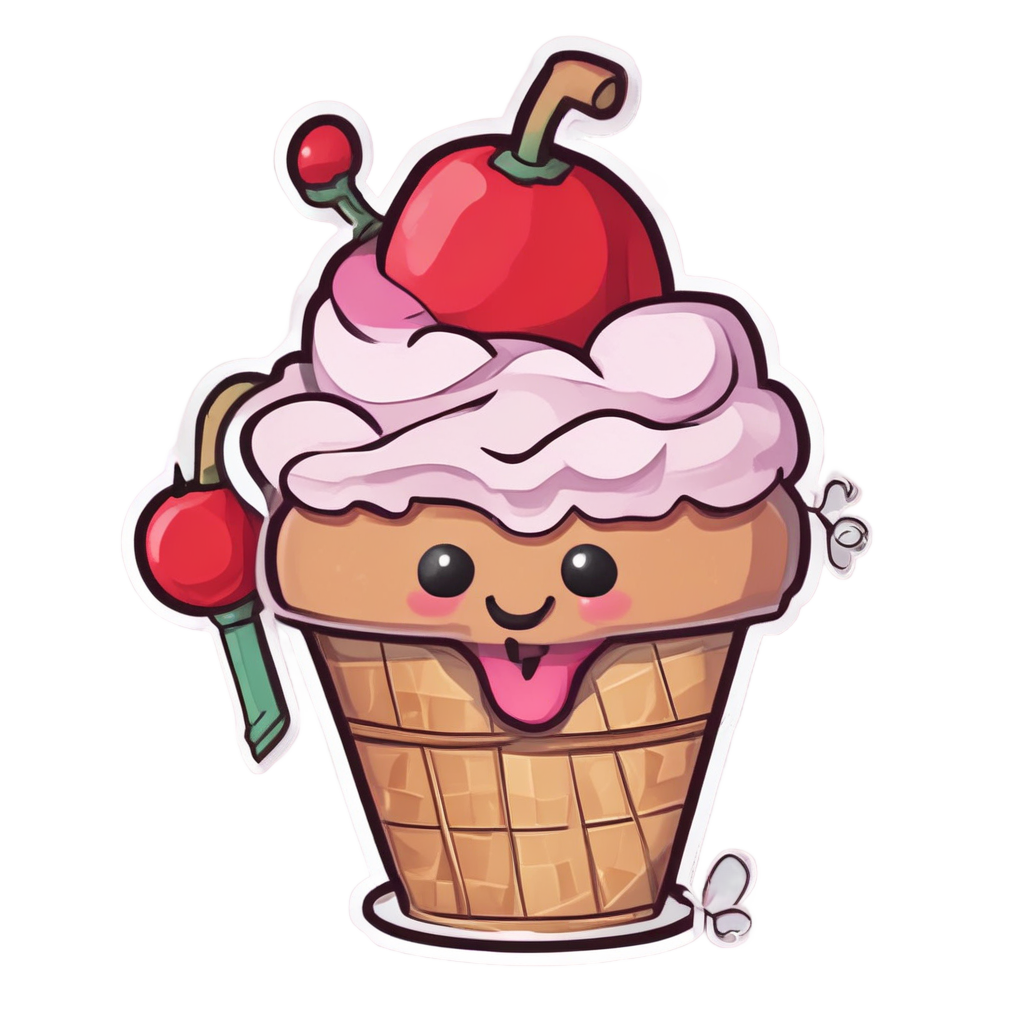 Poppy Ice Cream Sundae — dessert stickers