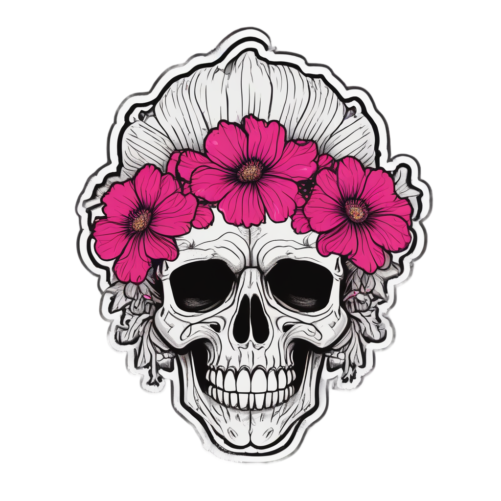 Poppy Punk Rocker — cute skull stickers