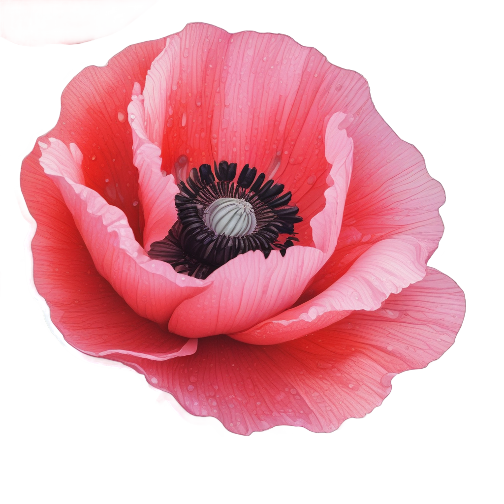 Poppy with Dew Drops — wildflowers stickers