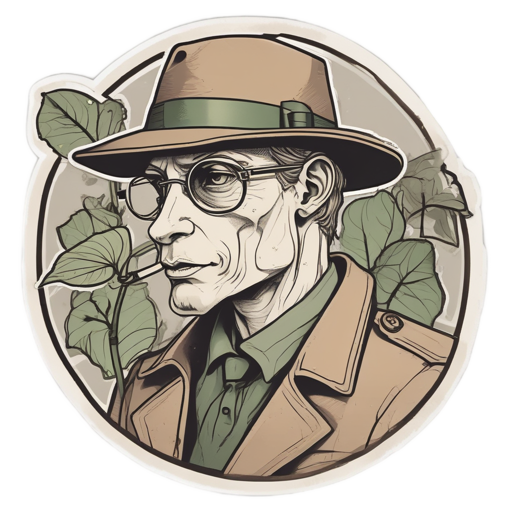 Pothos Detective Magnifying — houseplants stickers