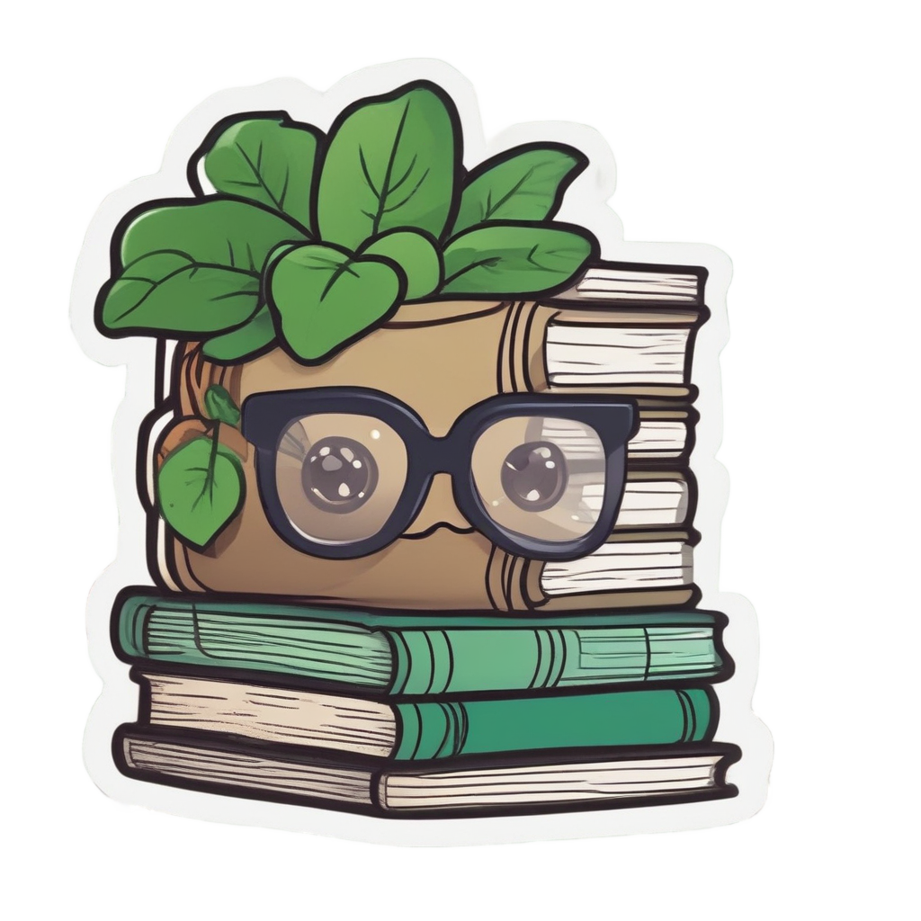 Pothos Reading Book — houseplants stickers