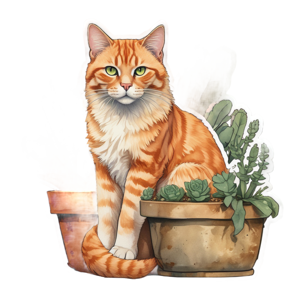 Potted Plant Protector — cats stickers