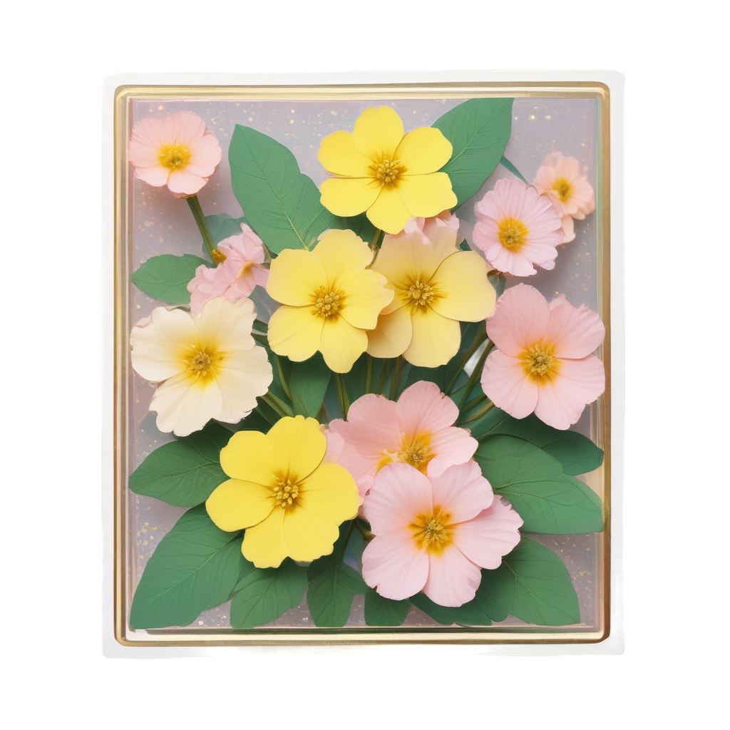Primrose Path — pressed flowers stickers