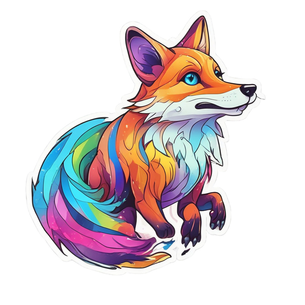 Prism Fox Leap — celestial stickers
