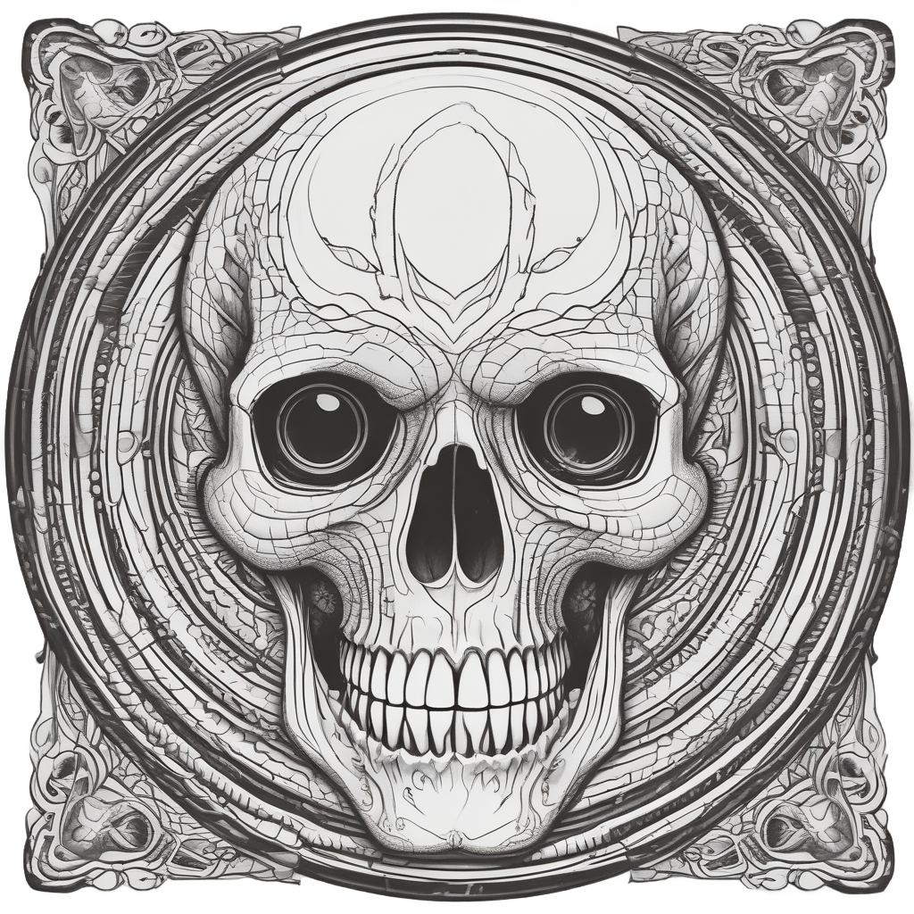 Prophetic Eye Skull — line-art skull stickers