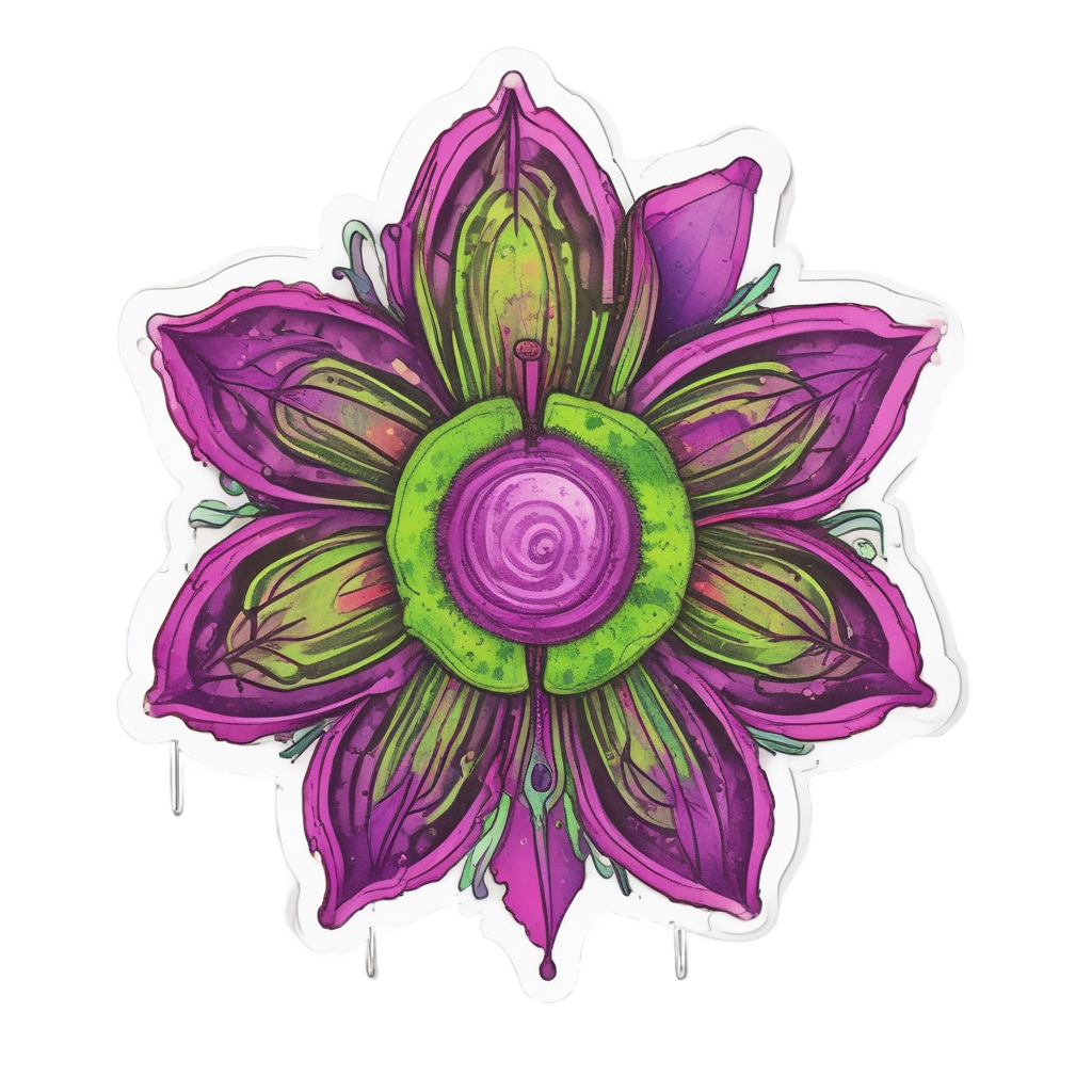 Pulsing Neon Bloom — radioactive stickers