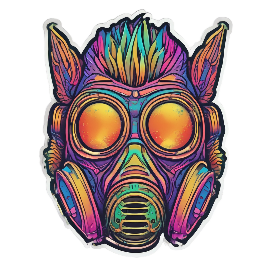 Punk Mohawk Mask — gas mask stickers