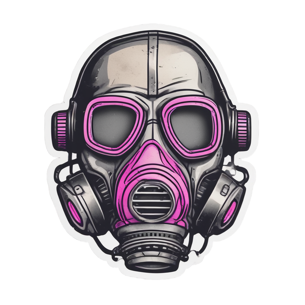 Punk Skull Gas Mask — spooky stickers