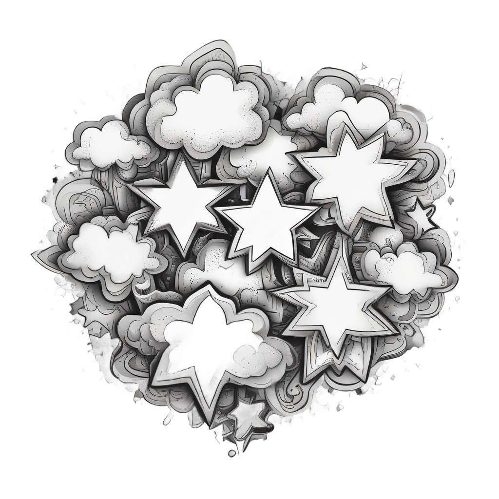 Puzzle Cloud Star — celestial stickers