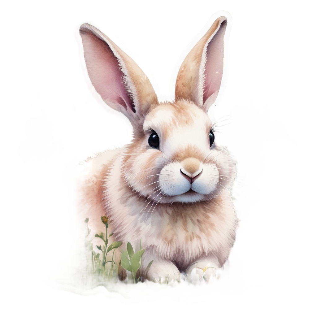 Rabbit in Floral Camo — tactical & outdoor stickers