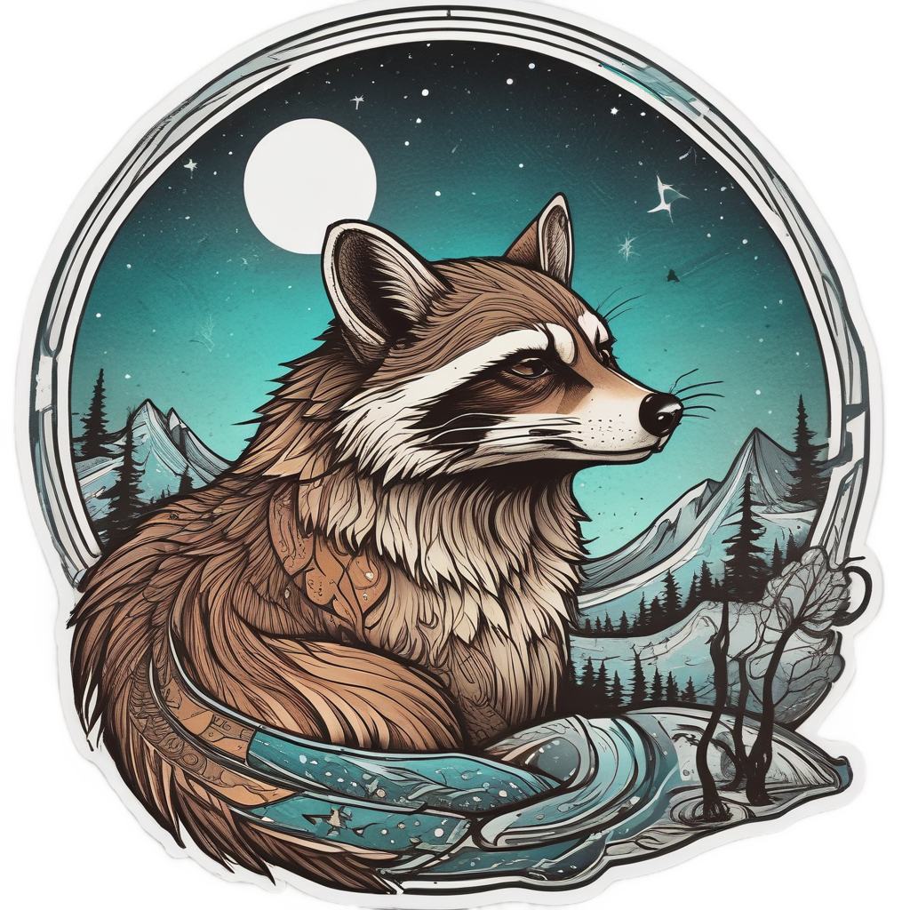 Raccoon Moon Howl — woodland nursery stickers