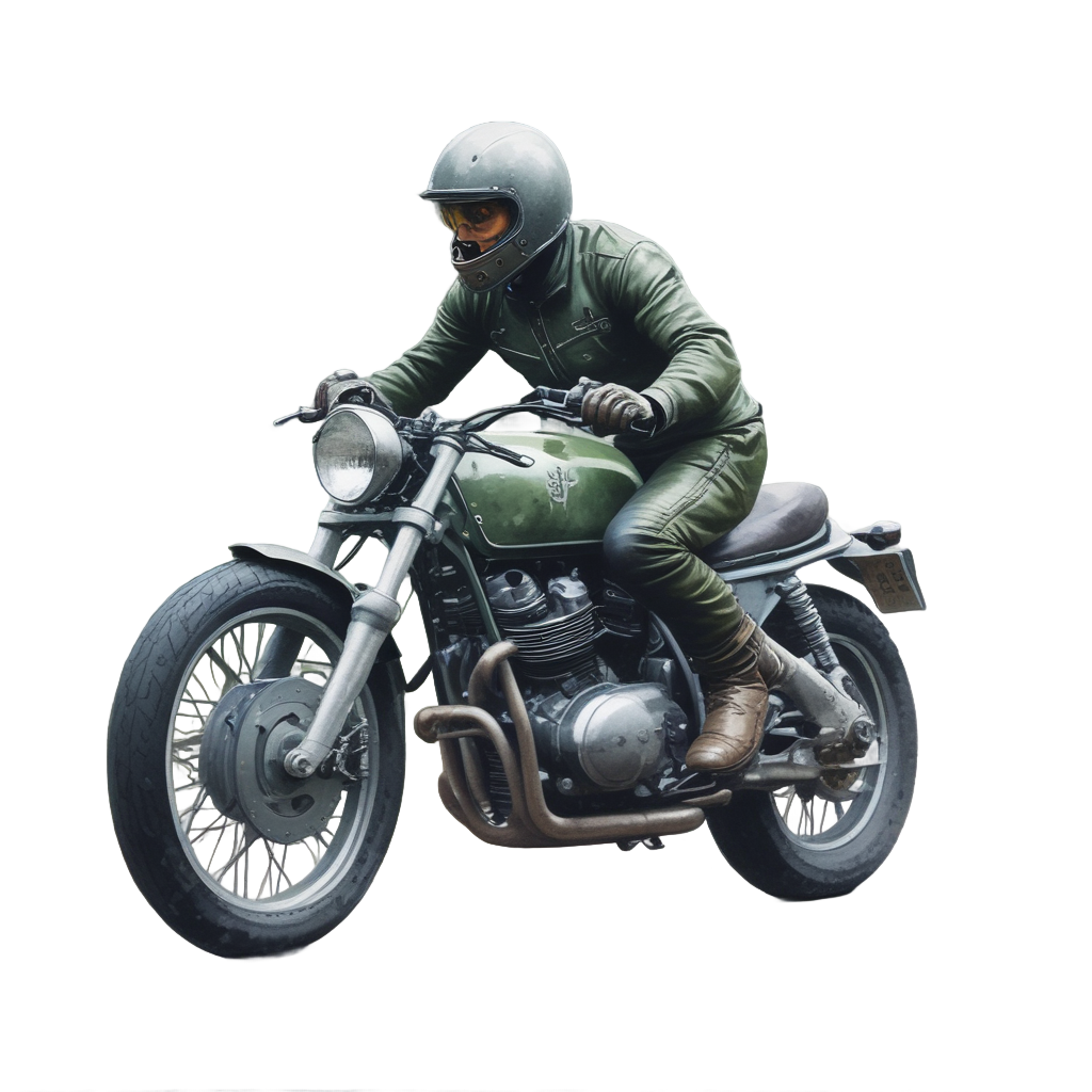 Racer in the Mist — motorcycles stickers