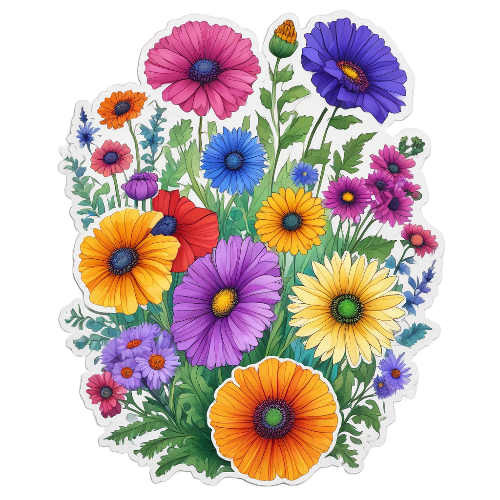 Radiant Rainbow Bunch — bouquets stickers