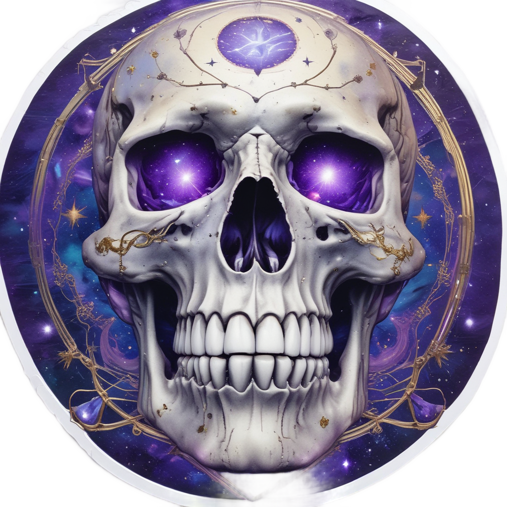 Radiant Stargazer Skull — galaxy stickers
