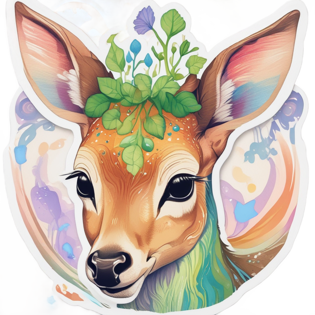 Rainbow Antler Sprout — woodland nursery stickers