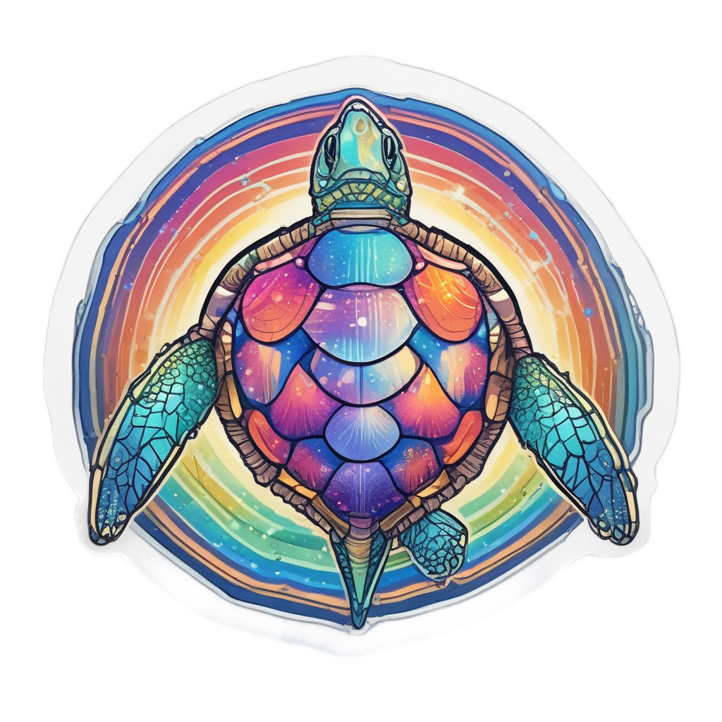 Rainbow Aura Turtle — rainbow stickers