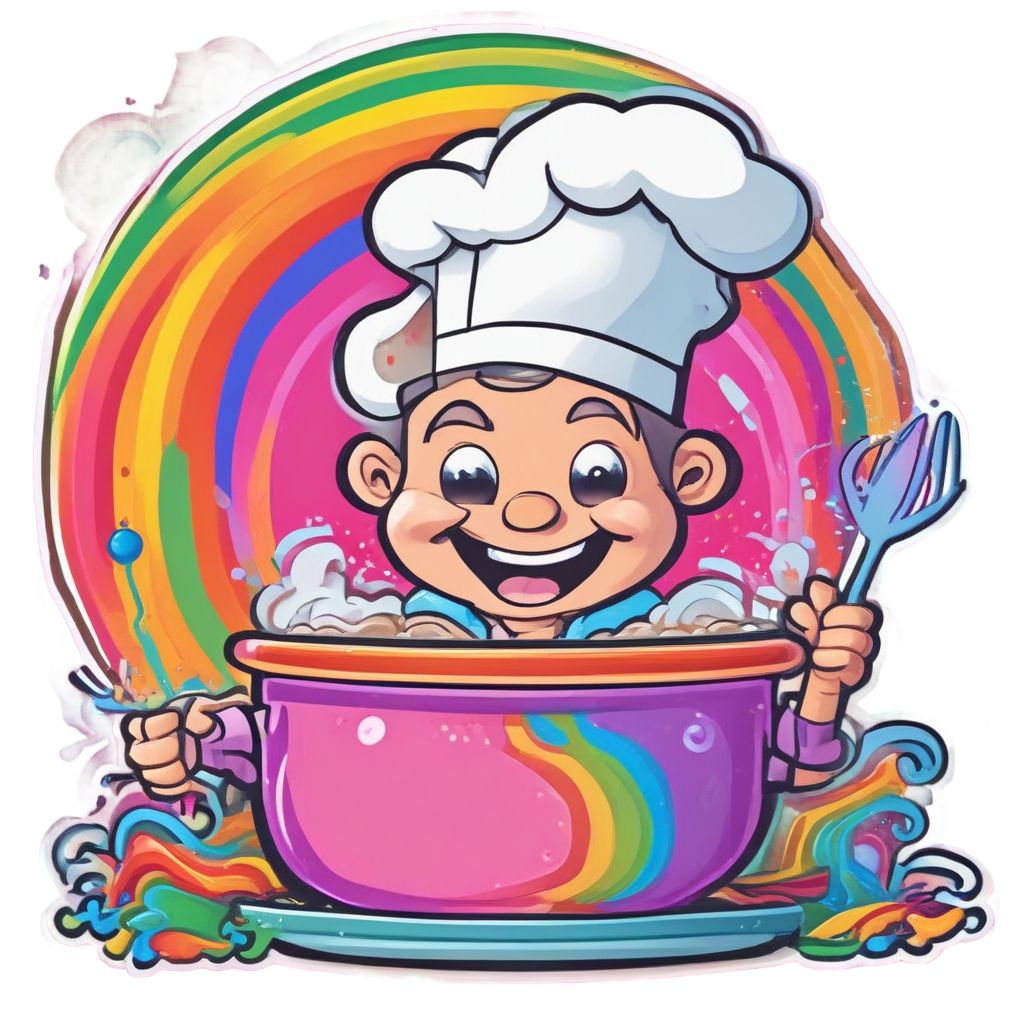 Rainbow Chef's Delight — happy faces stickers
