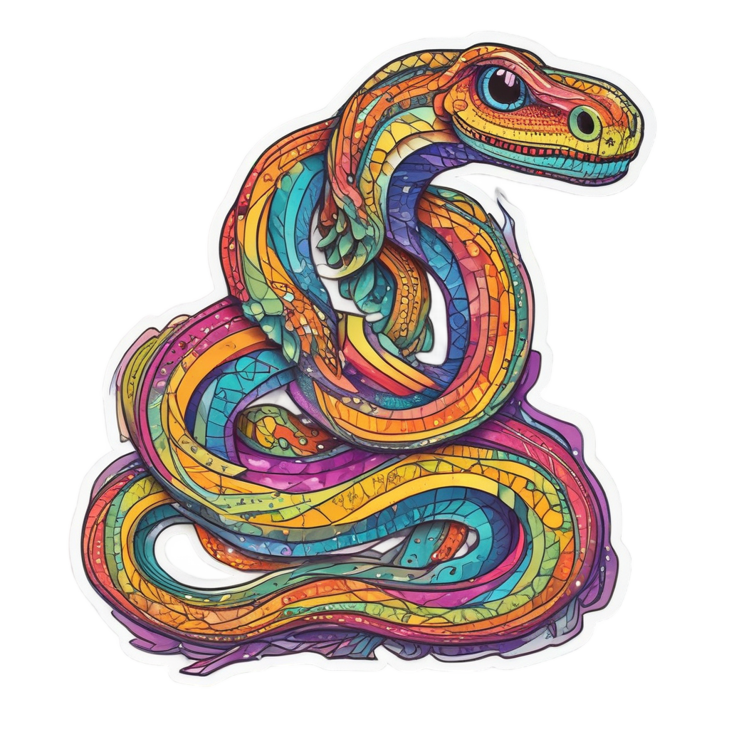 Rainbow Dancer Snake — rainbow stickers