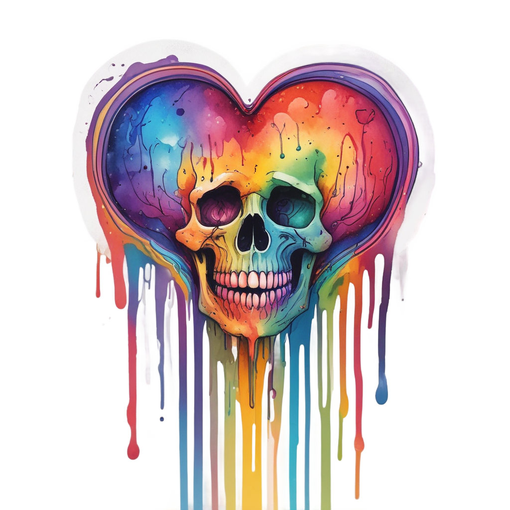 Rainbow Drip Calavera — rainbow stickers