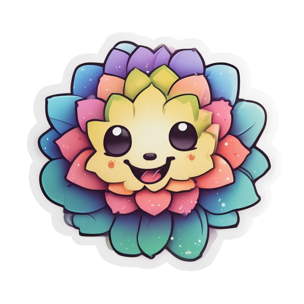 Rainbow Echeveria Cutie — succulents stickers