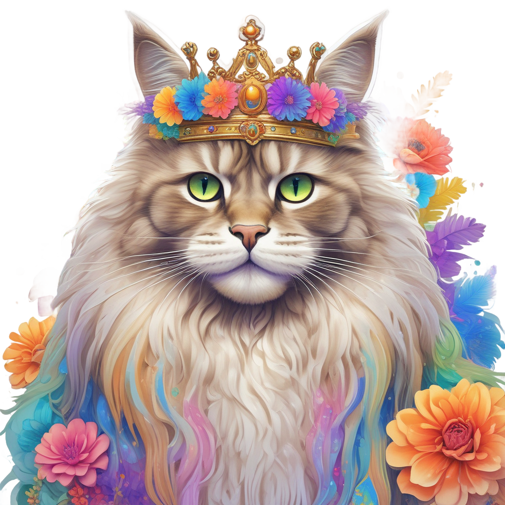 Rainbow Flower Maine Coon — cats stickers