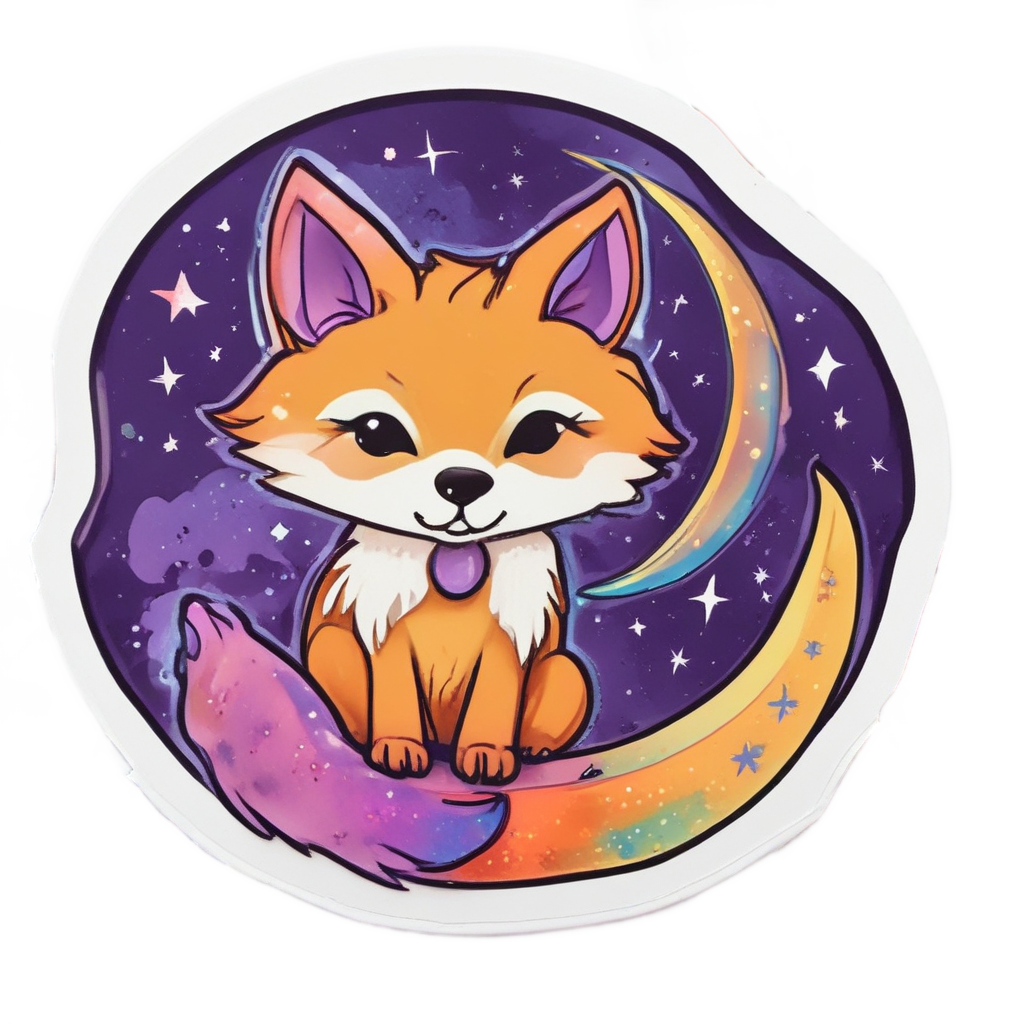Rainbow Galaxy Fox Spirit — galaxy stickers