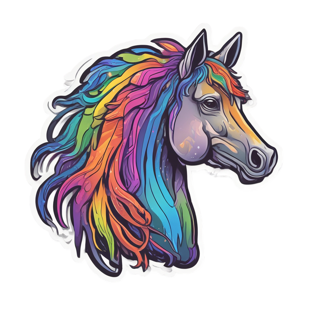 Rainbow Mane Crest — rainbow stickers