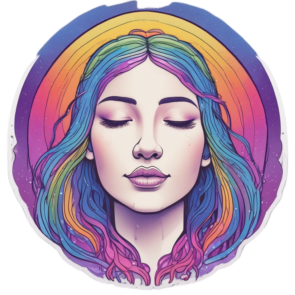 Rainbow Moon Goddess — boho nursery stickers