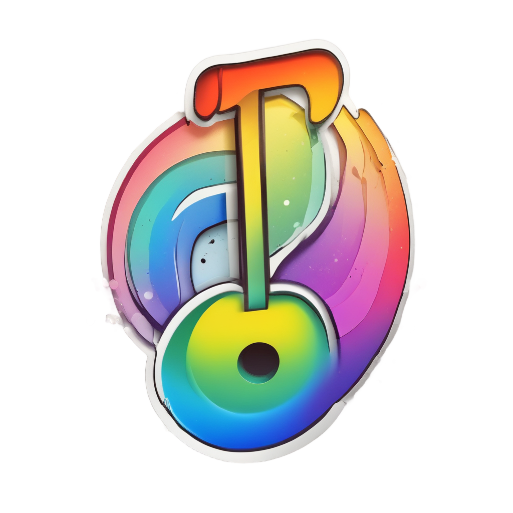 Rainbow Music Note — music stickers