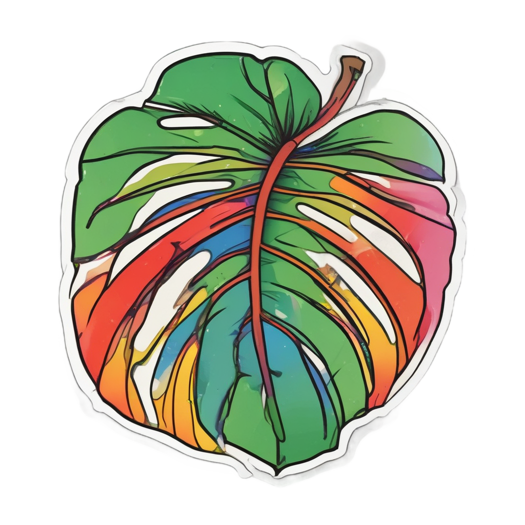 Rainbow Neon Monstera — rainbow stickers