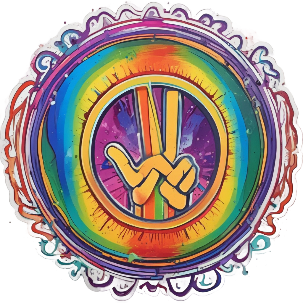 Rainbow Peace Burst — rainbow stickers