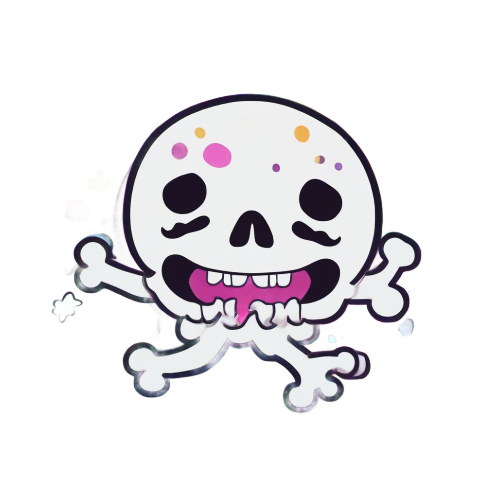 Rainbow Puddle Splash — skull & crossbones stickers
