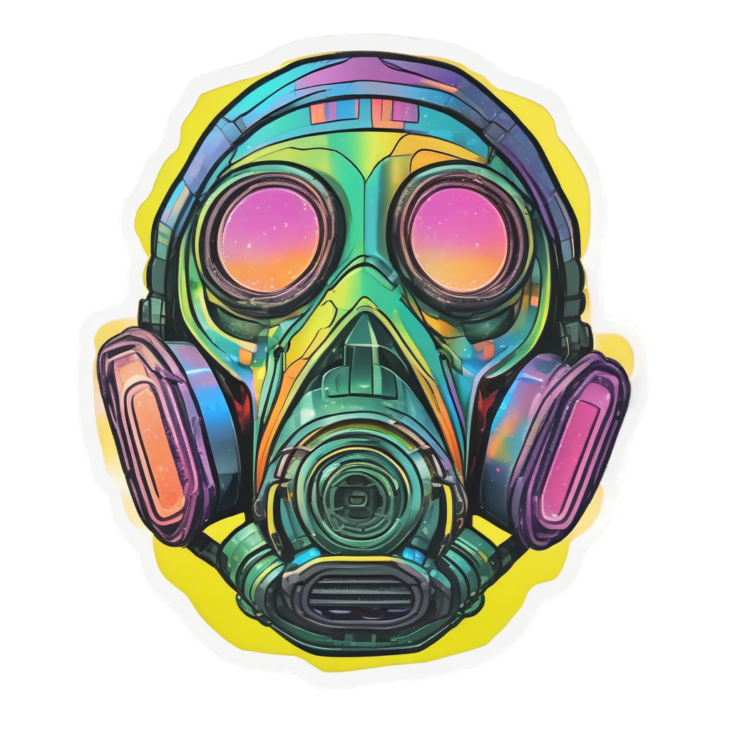Rainbow Rave Mask — gas mask stickers