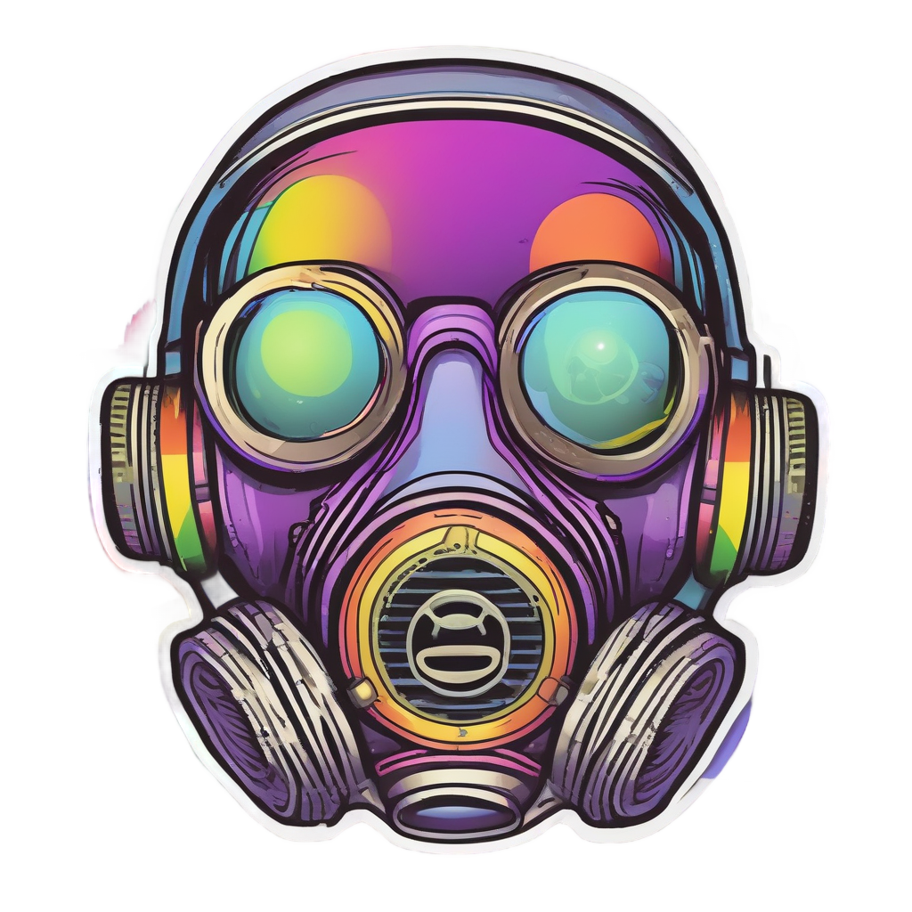 Rainbow Retro Gas Mask — rainbow stickers