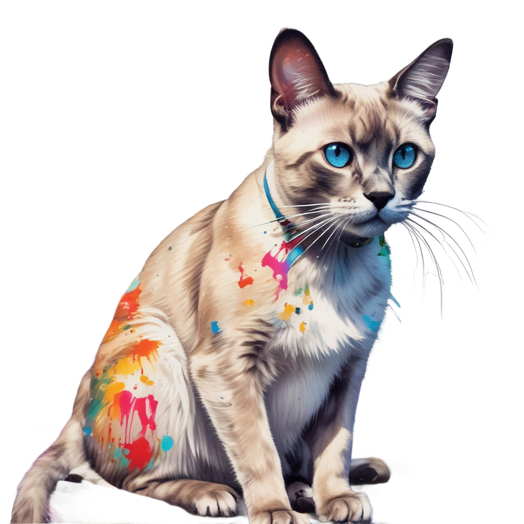 Rainbow Siamese Artist — cats stickers