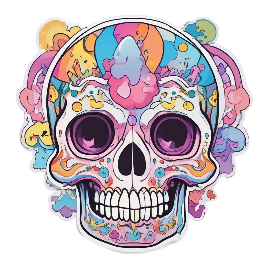 Rainbow Skull Dopamine — rainbow stickers