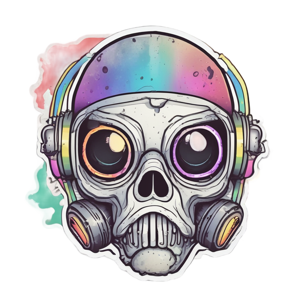 Rainbow Smudge Mask — gas mask stickers